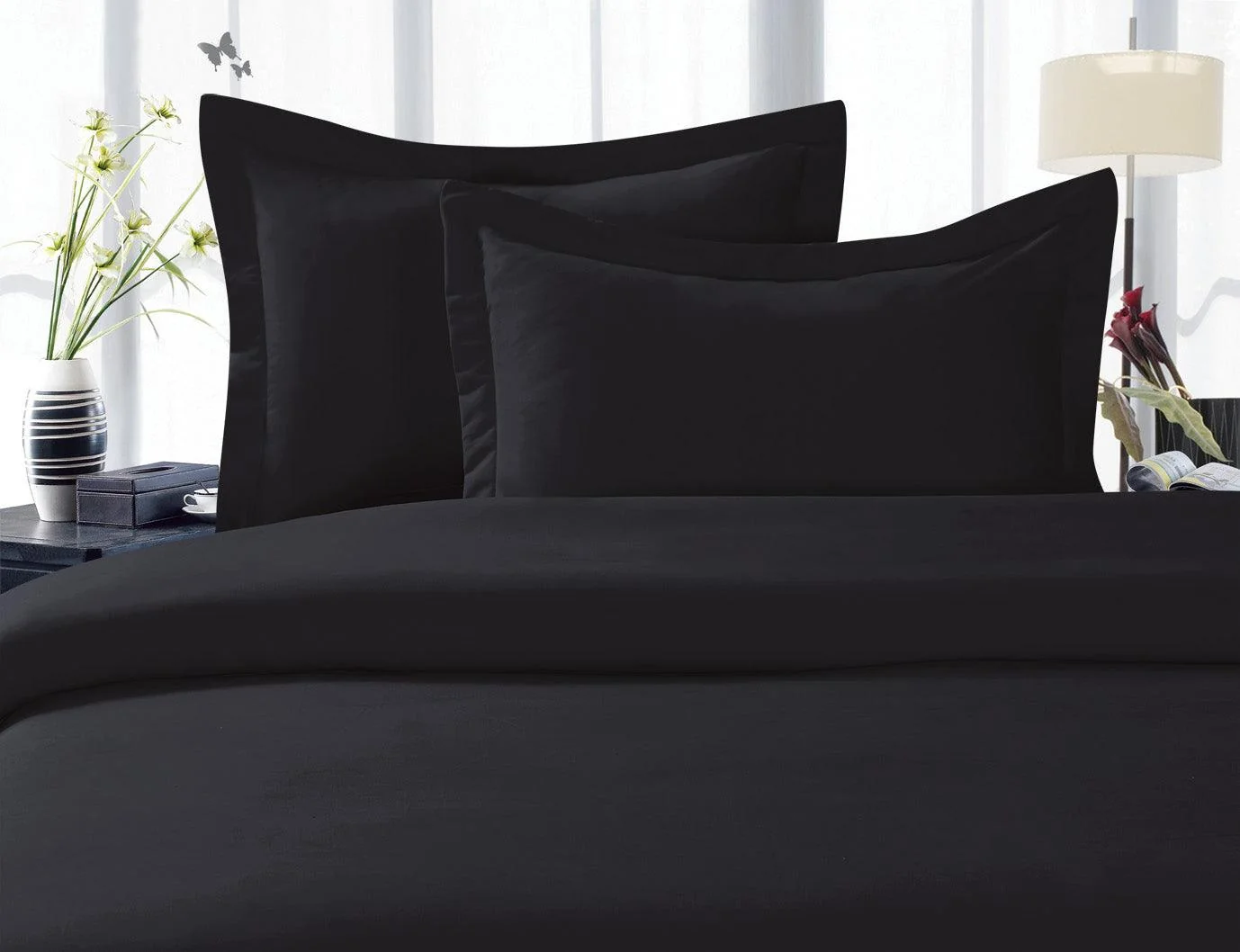 Reusable Elegant Comfort Set of 2 Pillow Shams - Luxury and Silky Soft Solid