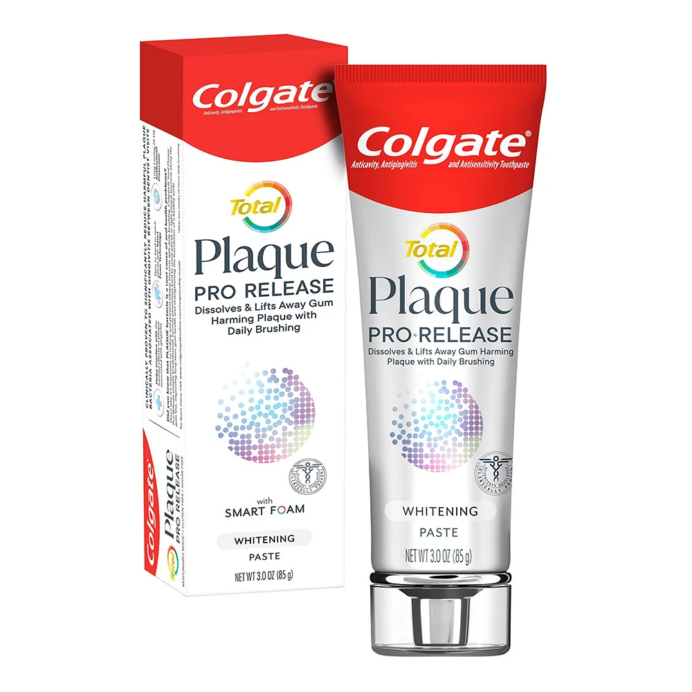 Superior Colgate Total Plaque Pro Release Whitening Toothpaste 3 Oz Powerful