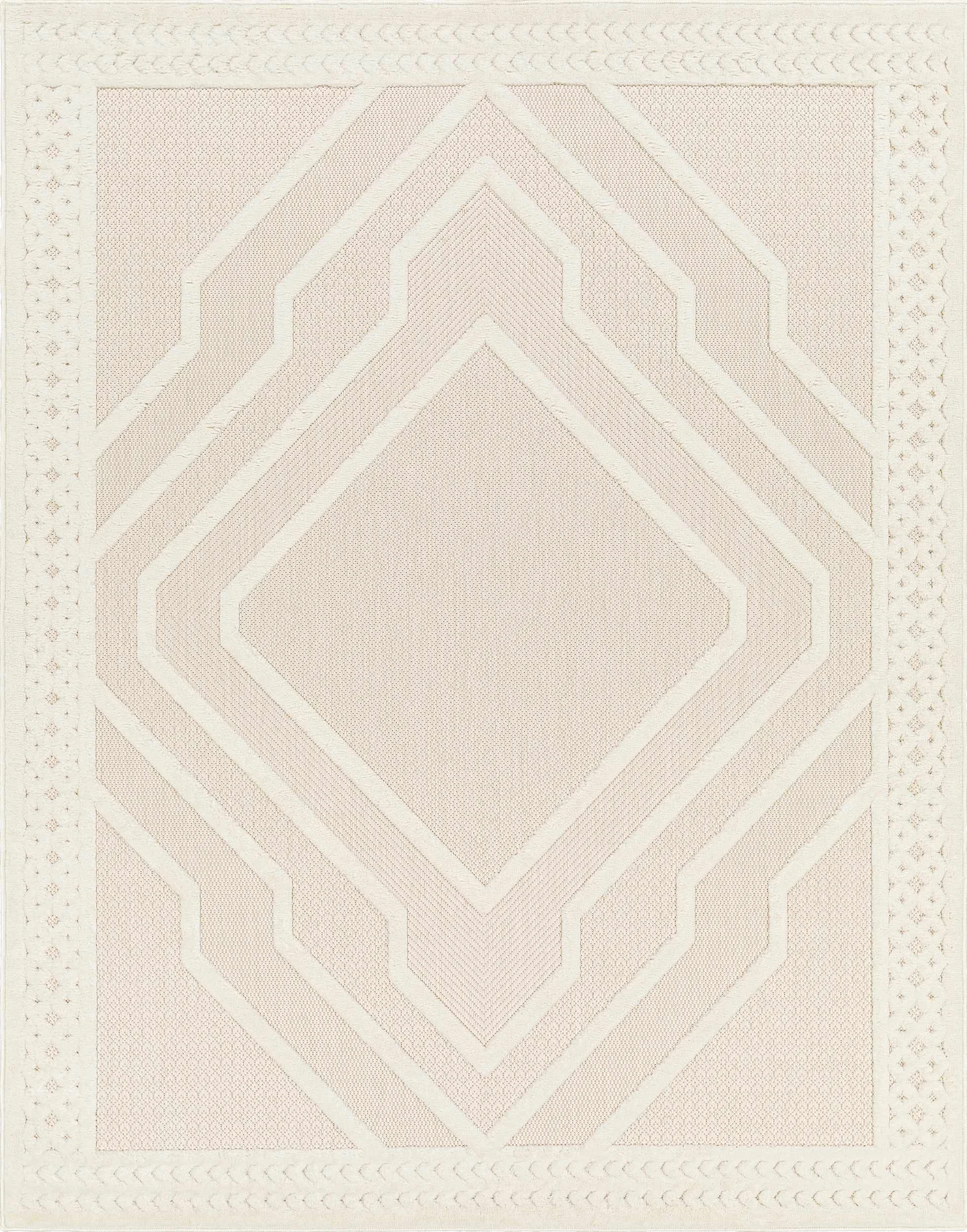 Luxury Anja Cream Outdoor Rug - Contemporary