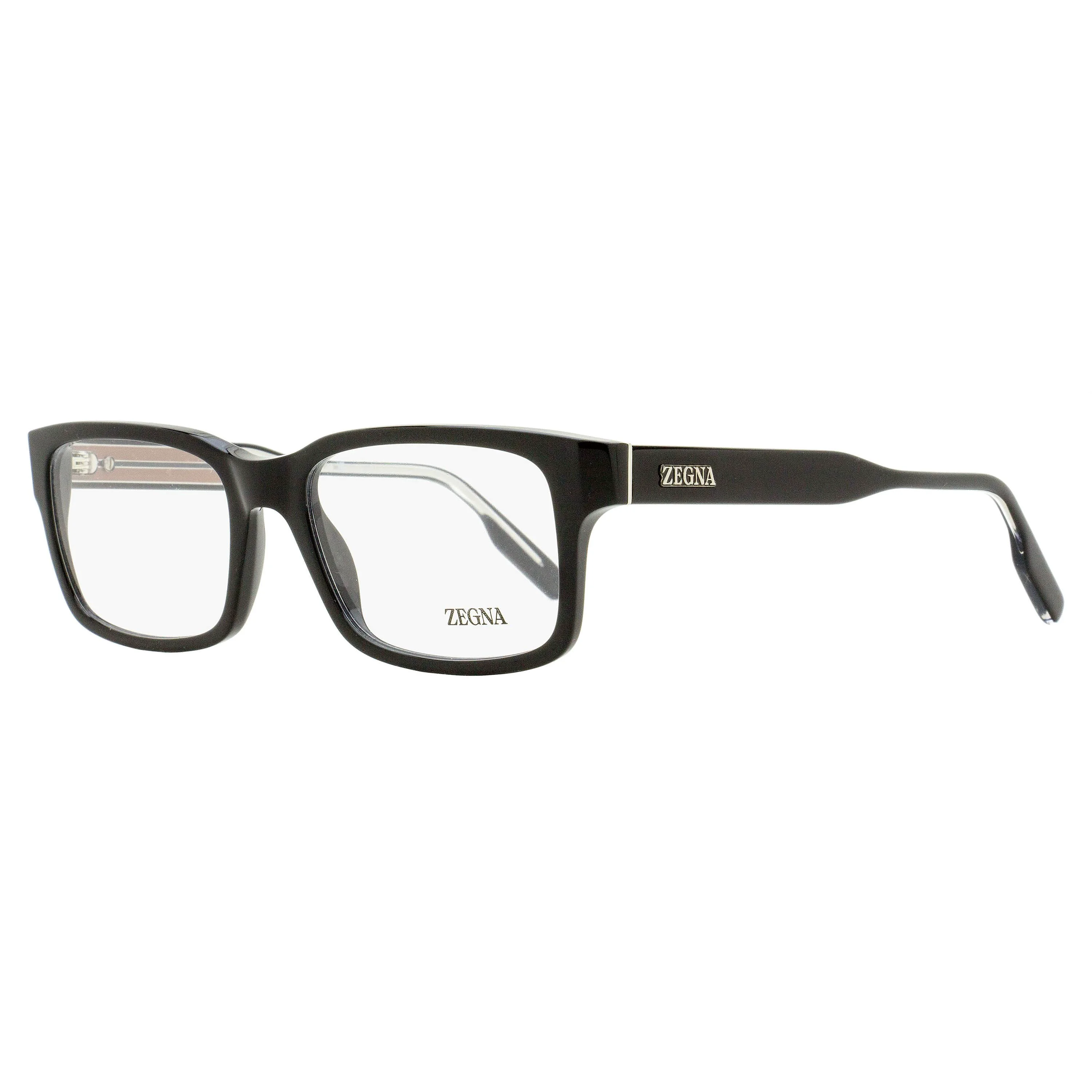 Classic Zegna Soft Rectangular Eyeglasses EZ5254 001 Black 54mm High-Grade