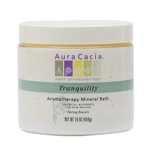 Powerful Aura Cacia Aromatherapy Mineral Bath Tranquility Spring Flower 16 Oz Fine Crafted