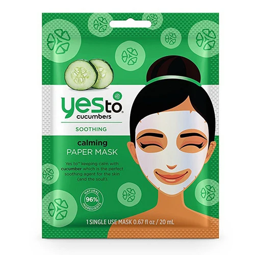First-Class Yes To Cucumbers Calming Paper Mask -0.67 Oz Flexible