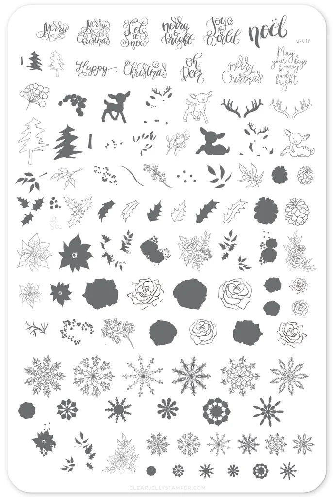 High-End Merry Christmas My Deer CjS C-19 - Clear Jelly Stamping Plate Fast