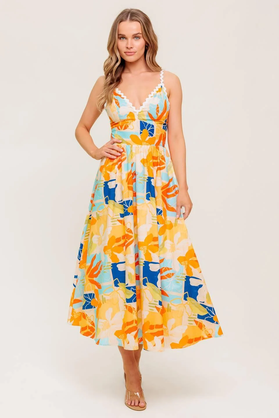 Smart Dawn Petal Kiss Woven Midi Dress Outstanding