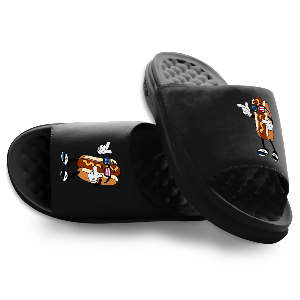 Prestigious USA Hot Dog Motive Slide Sandals Refined