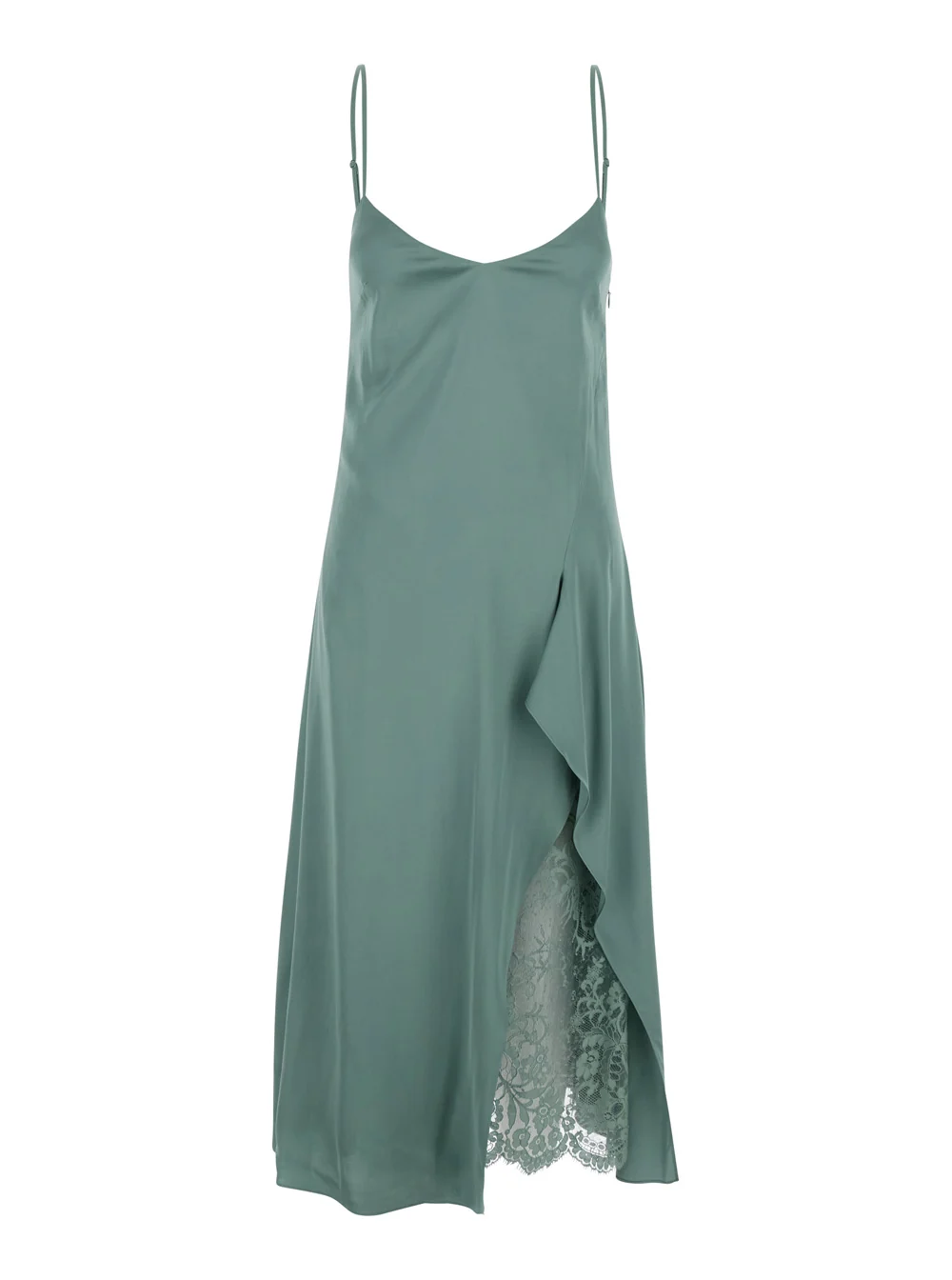Elegant Dress Docketta Vis Soft Satin Green Verified