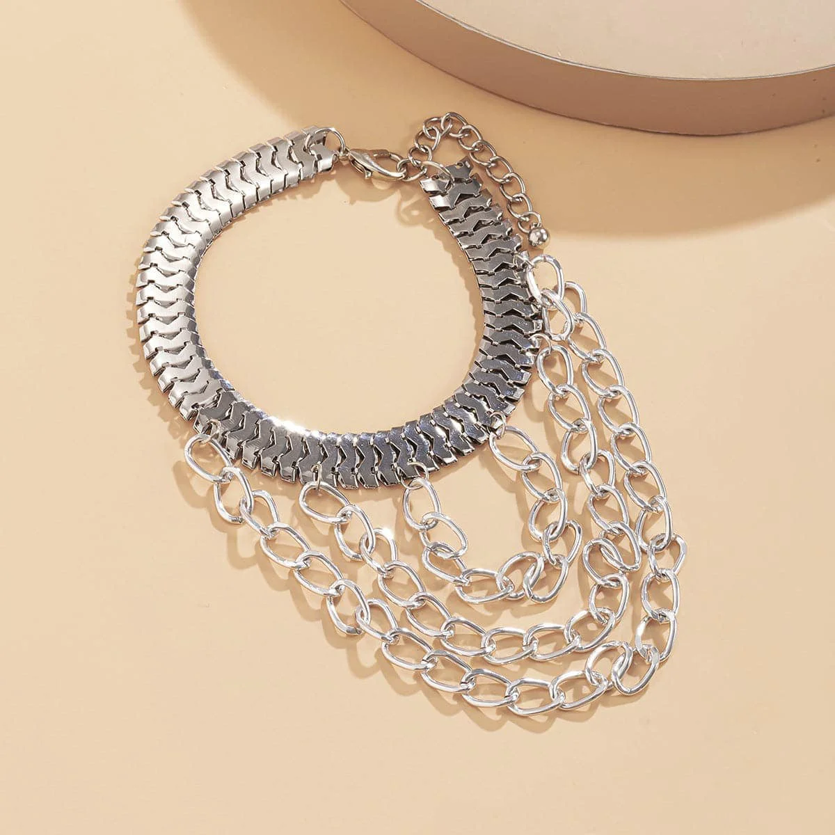Enhanced Silvertone Snake Chain Layered-Tassel Anklet Effective