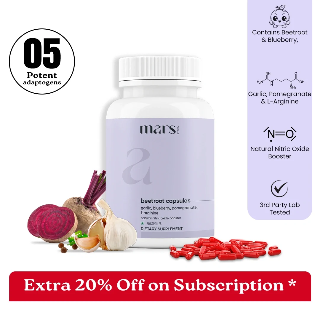 Unique Mars Natural Nitric Oxide Booster Powered by Beetroot Garlic Blueberry Pomegranate L-Arginine High-Quality