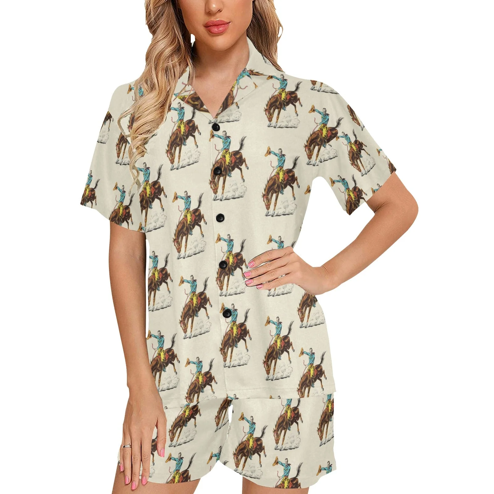 Innovative Vintage Rodeo Cowboy Women's Western Pajama Set Eco-Friendly