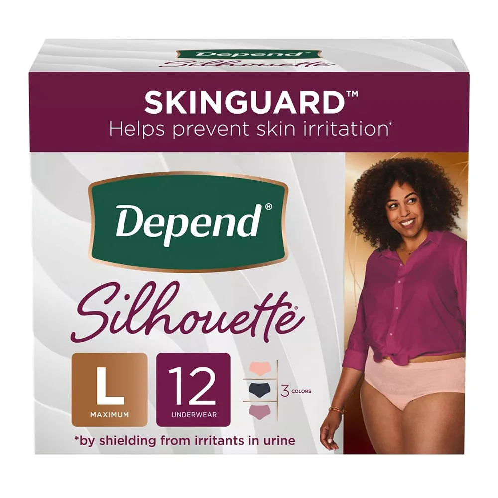 Detailed Depend Silhouette Incontinence And Postpartum Underwear For Women 12 Ea Functional