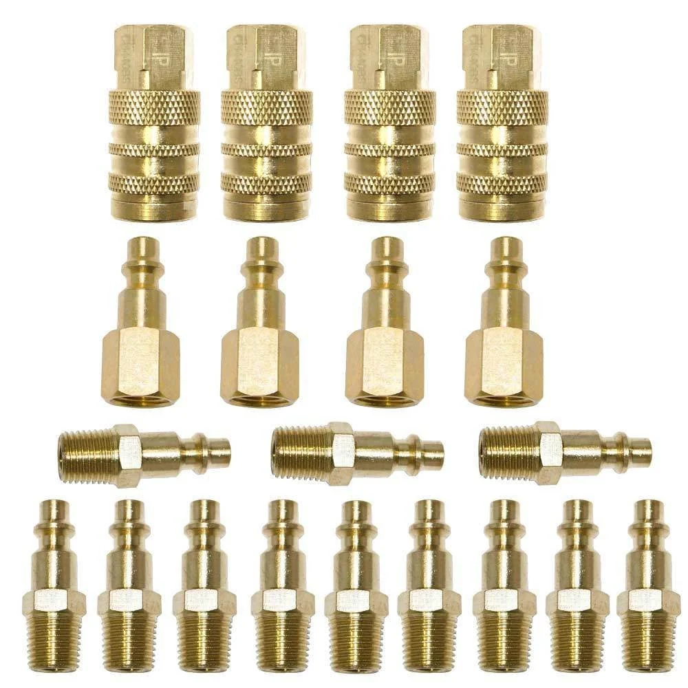 Luxury 20 1 4 NPT Brass Snap Fitting Coupler Quick Air Disconnect Connect Set Connector Kit Easy-to-Use