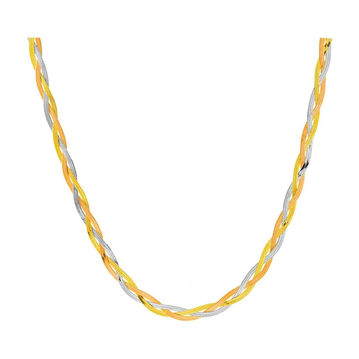 Trusted Tri-tone Snake Chain Weave Necklace Practical