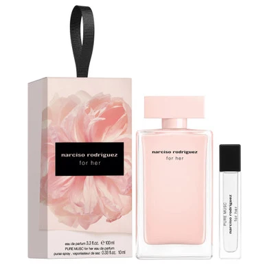 Elite Narciso Rodriguez for Her 2 Pcs Set 3.3 Eau De Parfum Spray Pure Musc 0.33 Eau De Parfum Spray Lightweight