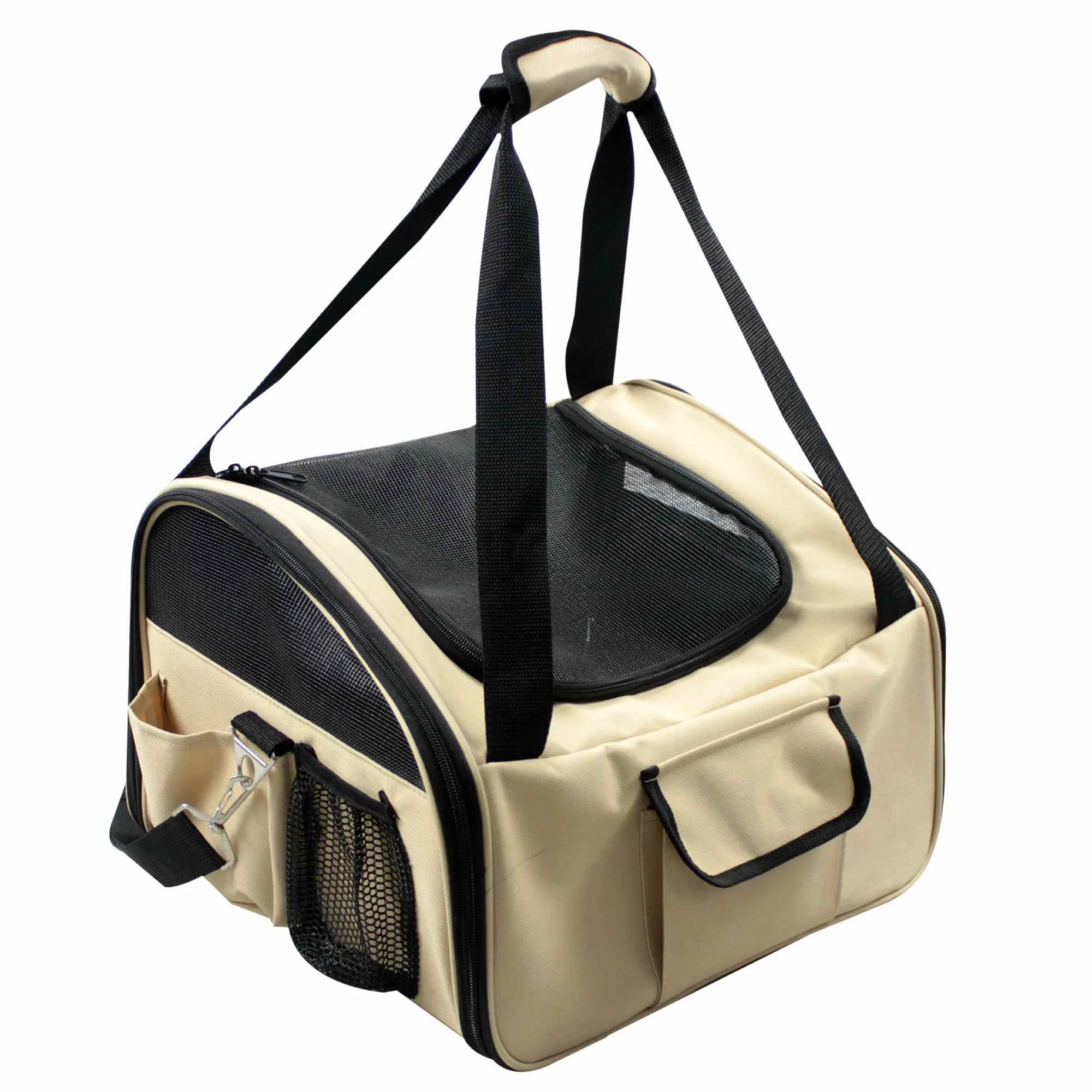 Exclusive Pet Life Ultra-Lock' Collapsible Safety Travel Wire Folding Pet Car Seat Carrier Next-Generation
