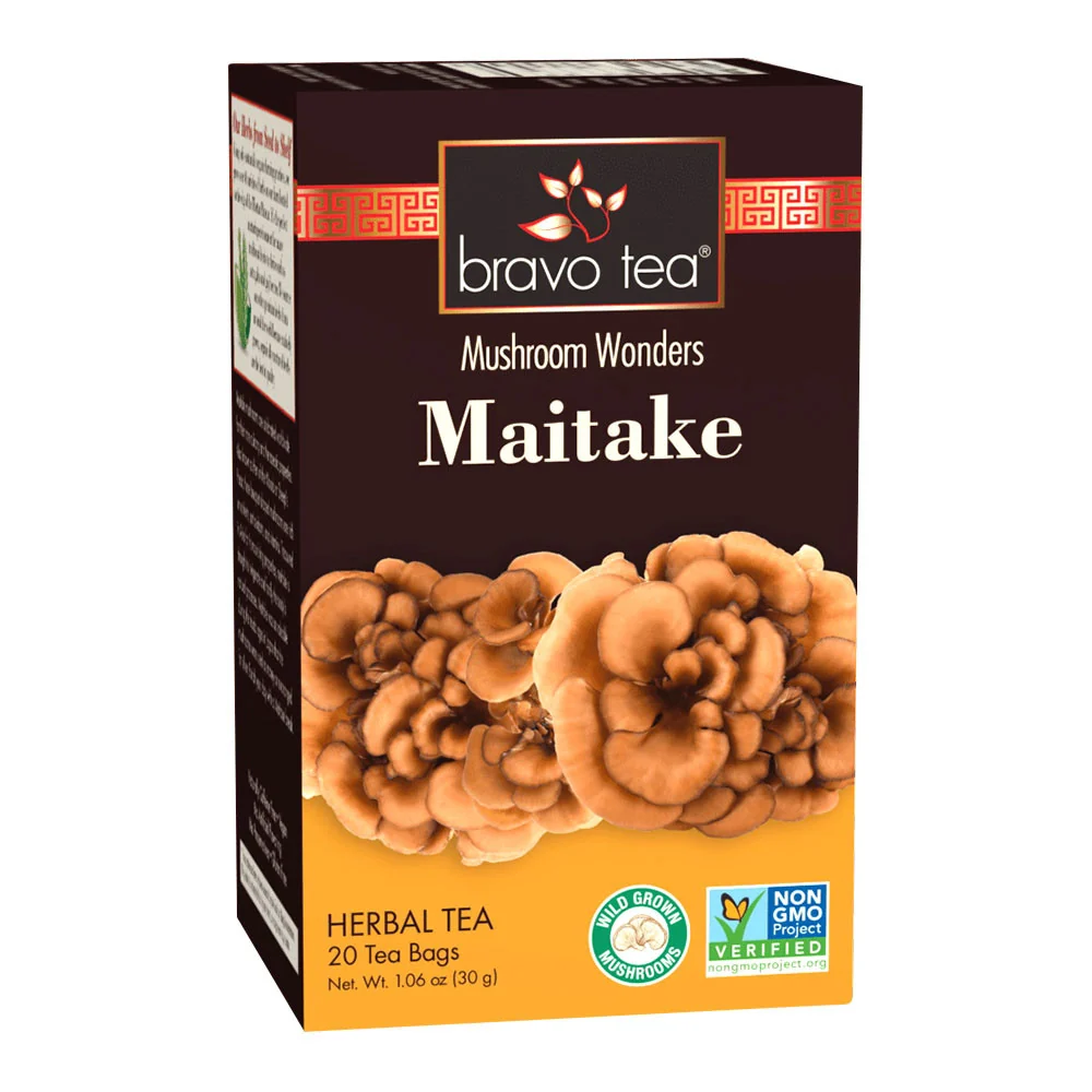 Long-Lasting Bravo Tea Maitake Mushroom Herbal Tea Bags 20 Ea Detailed