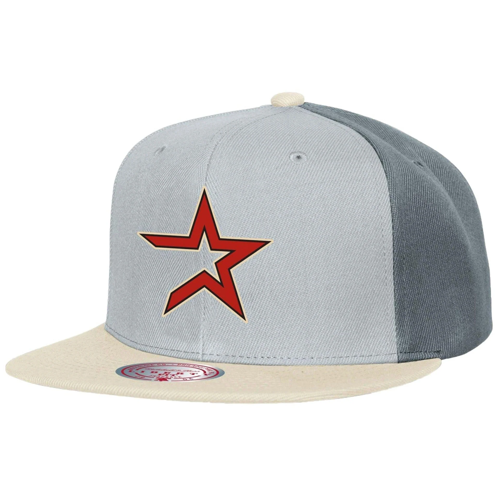 Next-Generation Mitchell Ness Men's MLB Triple Play Liberty Snapback Coop Astros Snapback Caps Natural