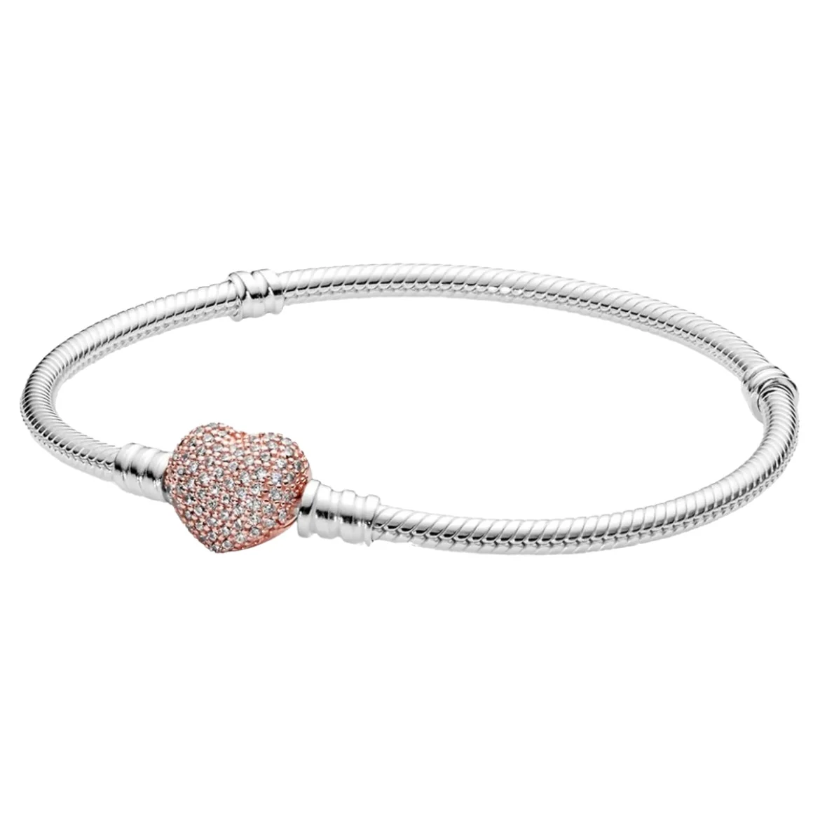 World-Class Crystal Rose Gold Heart Charm Bracelet Original