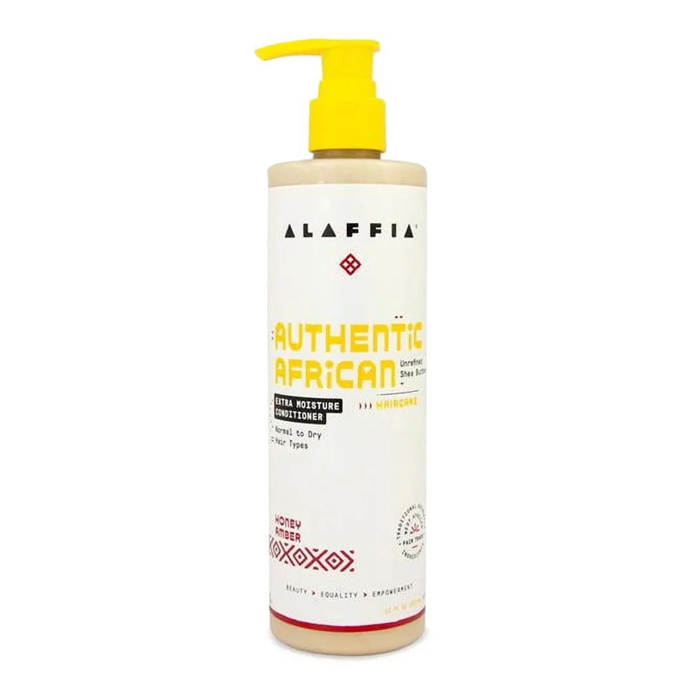Traditional Alaffia African Black Soap Extra Moisture Conditioner with Honey Amber 12 Oz Relaxed