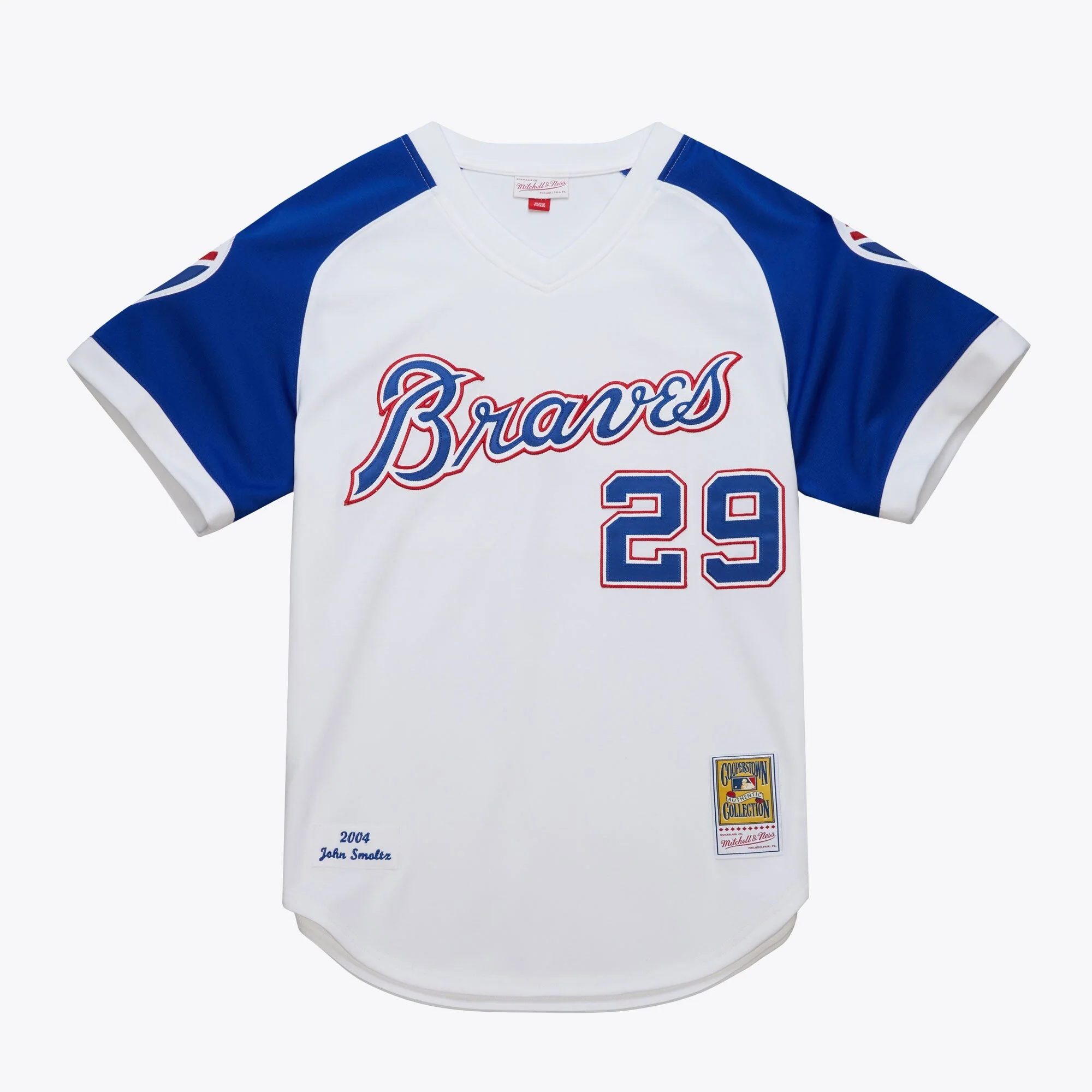 Crafted Mitchell Ness Men's MLB Alternate Jersey Braves 2004 John Smoltz Jerseys Certified