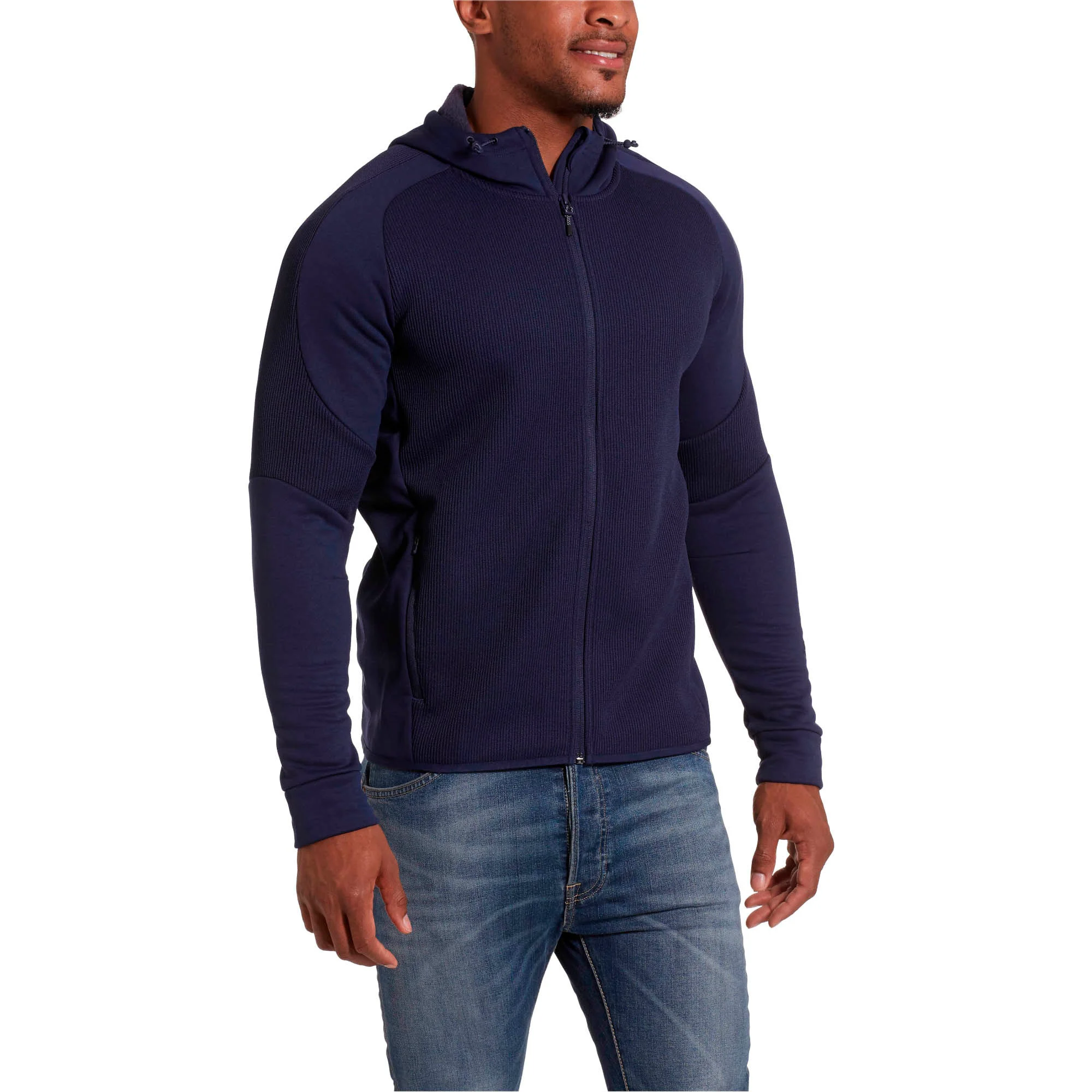 Clean Puma Men's Evostripe Hybrid Hooded Jacket Jackets Crafted
