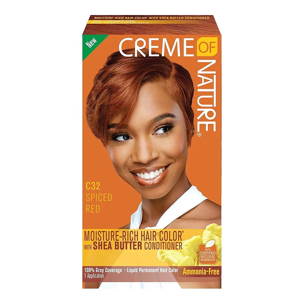 Smart Creme of Nature Moisture Rich Hair Color with Shea Butter C32 Spiced Red 1 Ea Green