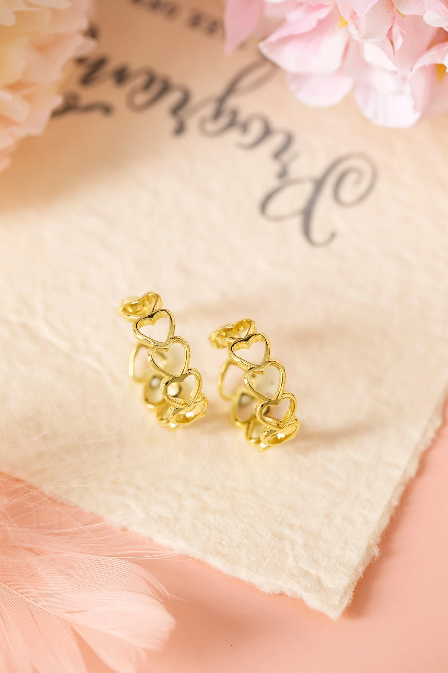 Refined Threaded Pear Lavender Link Hoop Stud Earrings High-Performance