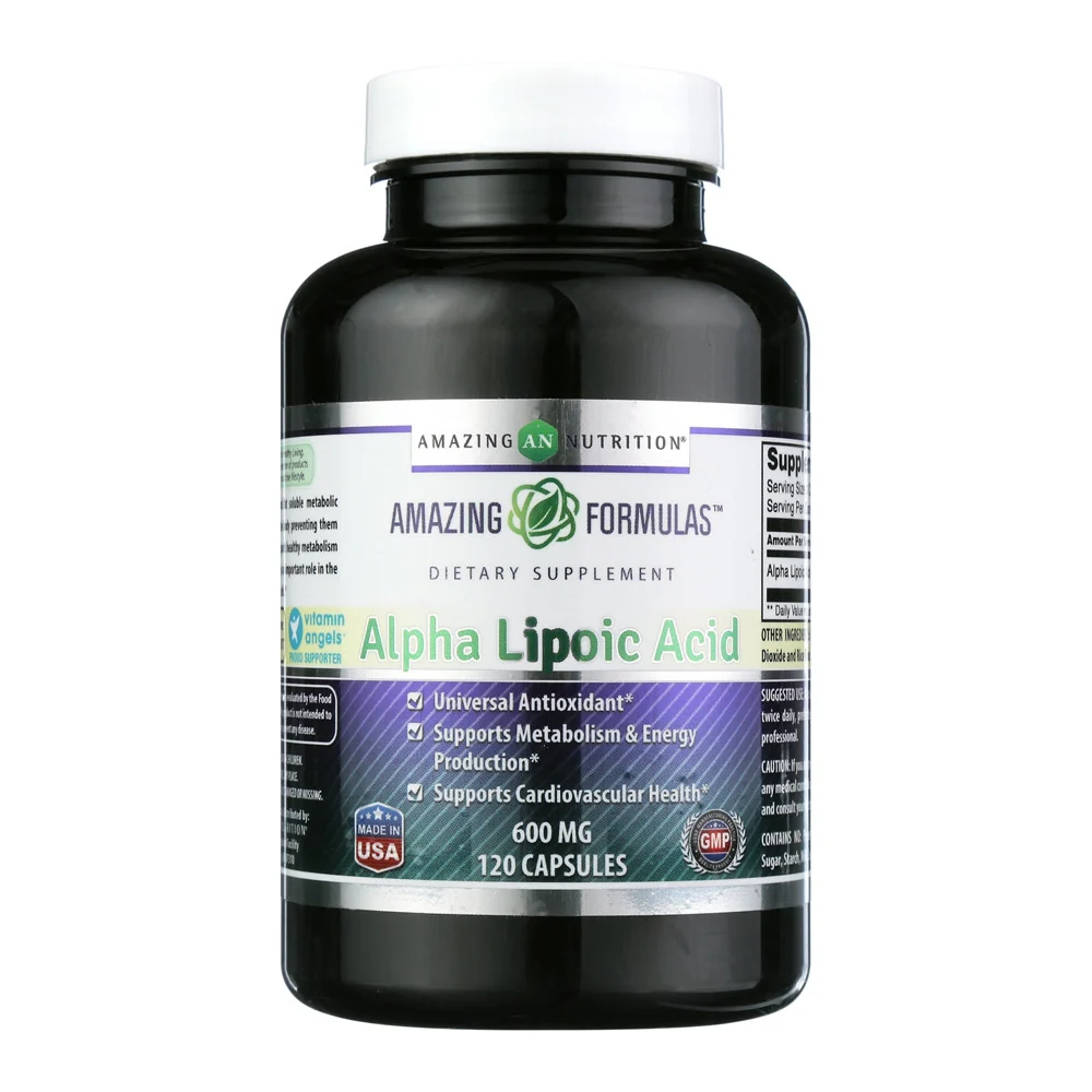 Elite Nutrition Formulas Alpha Lipoic Acid 600 Mg For Healthy Weight Management Capsules 120 Ea Solid