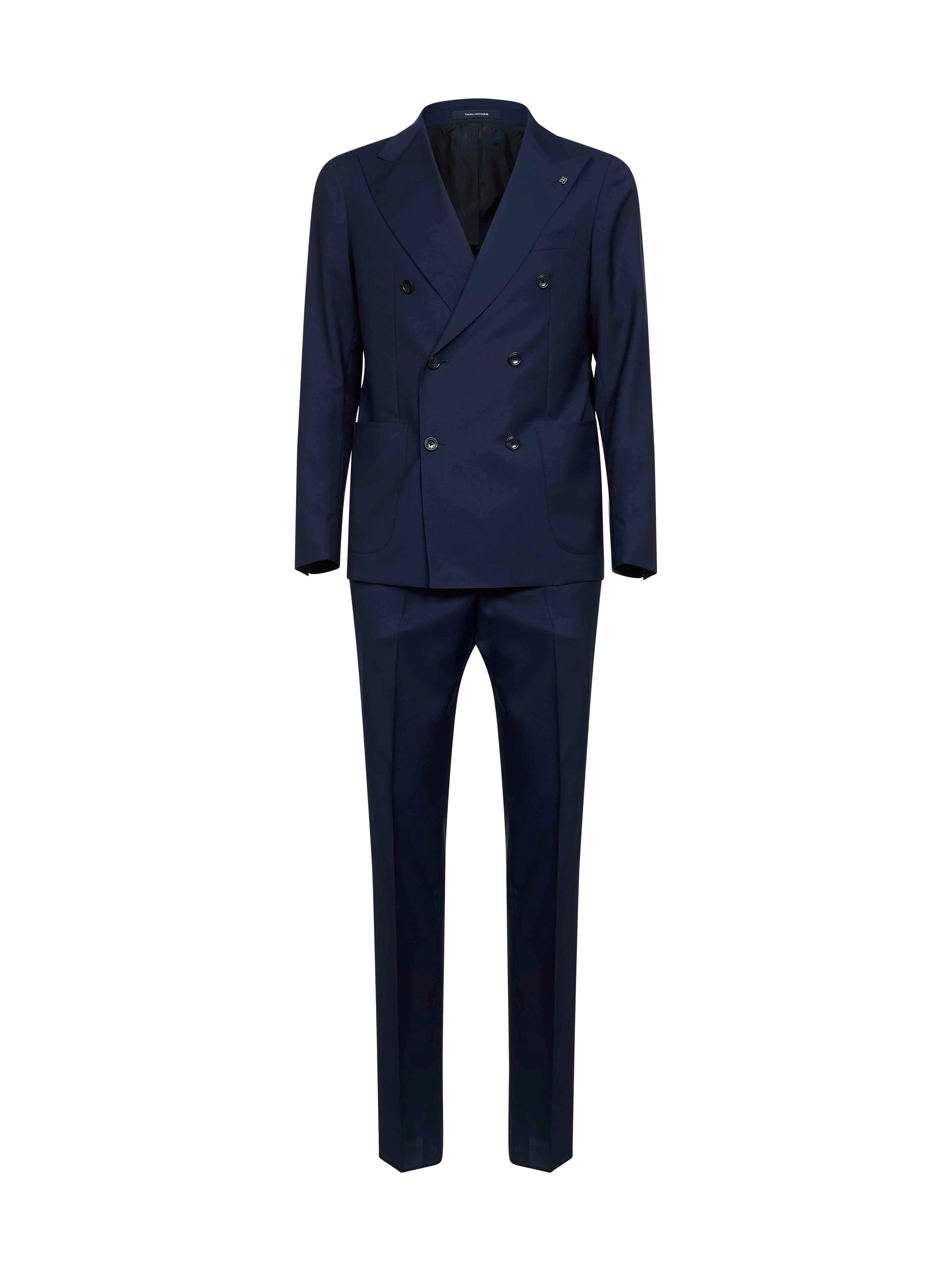Eco-Friendly Suit Vesuvio Avio Blue Virgin Wool Functional