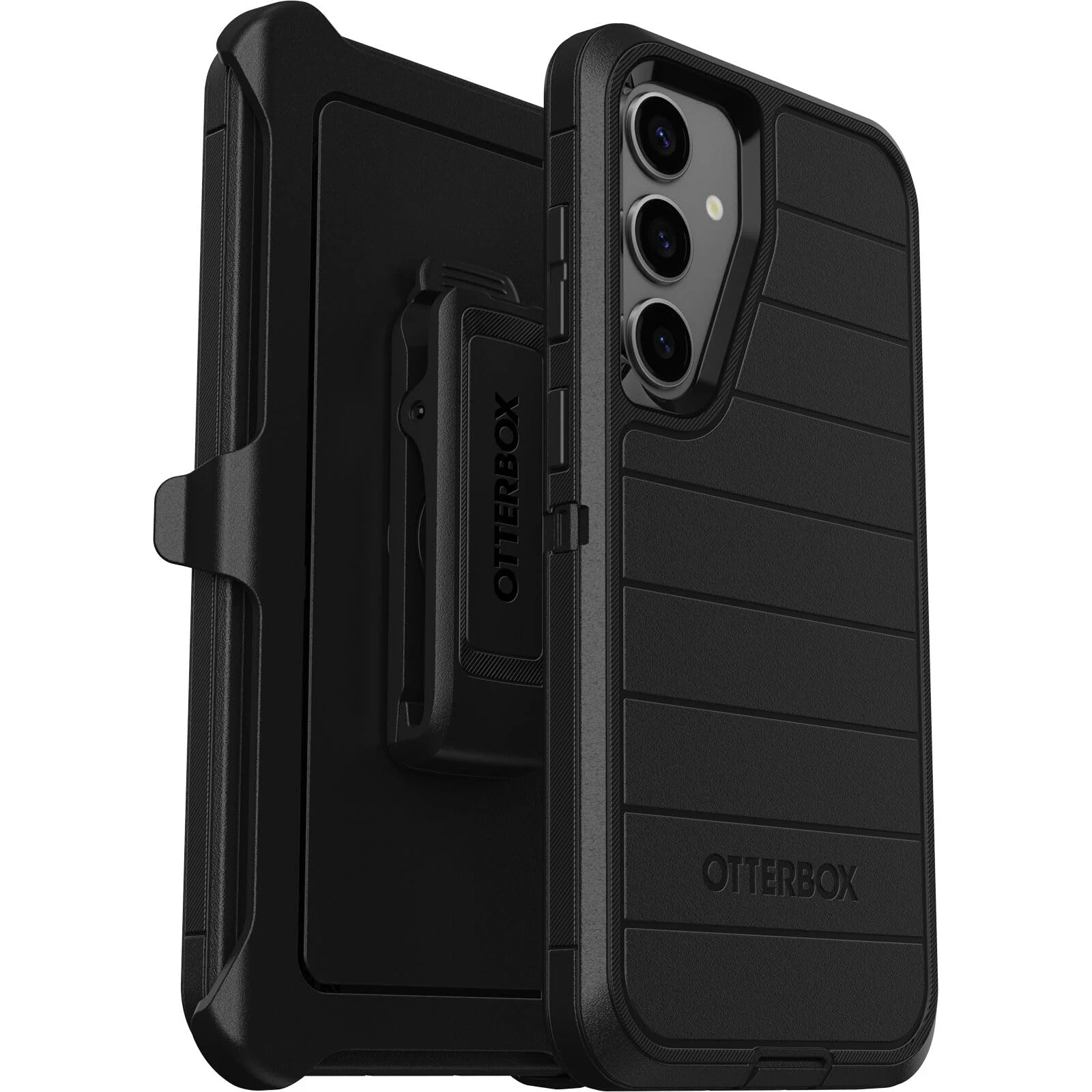 Classic Otterbox Samsung Galaxy S24 Plus Defender Series Pro Case - Black Rugged Durable with Port Protection Includes Holster Clip Kickstand Convenient