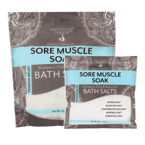 Sophisticated Soothing Touch Tension Relief Sore Muscle Soak Bath Salts Eucalyptus Clove And Peppermint 32 Oz Original Design