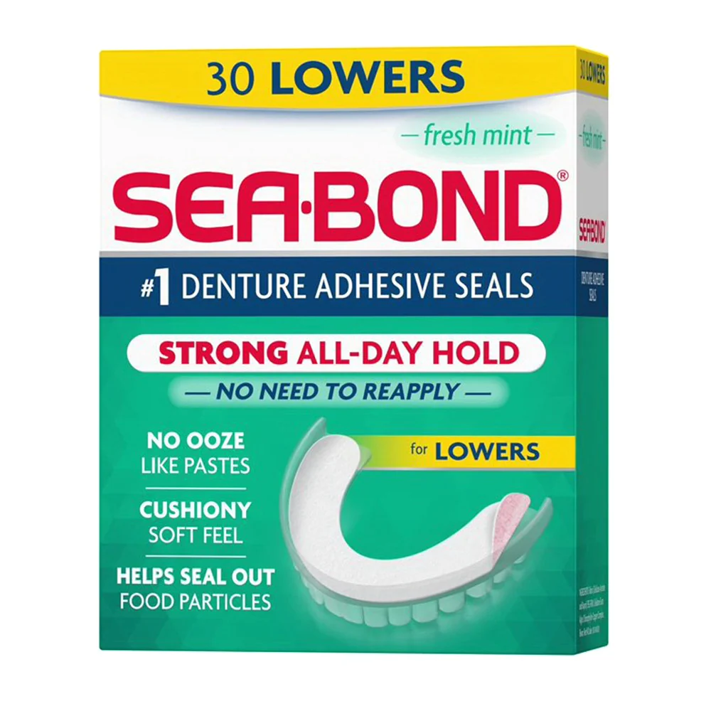 Detailed Sea-Bond Lowers Denture Adhensive Wafers Fresh Mint 30 Ea Elite