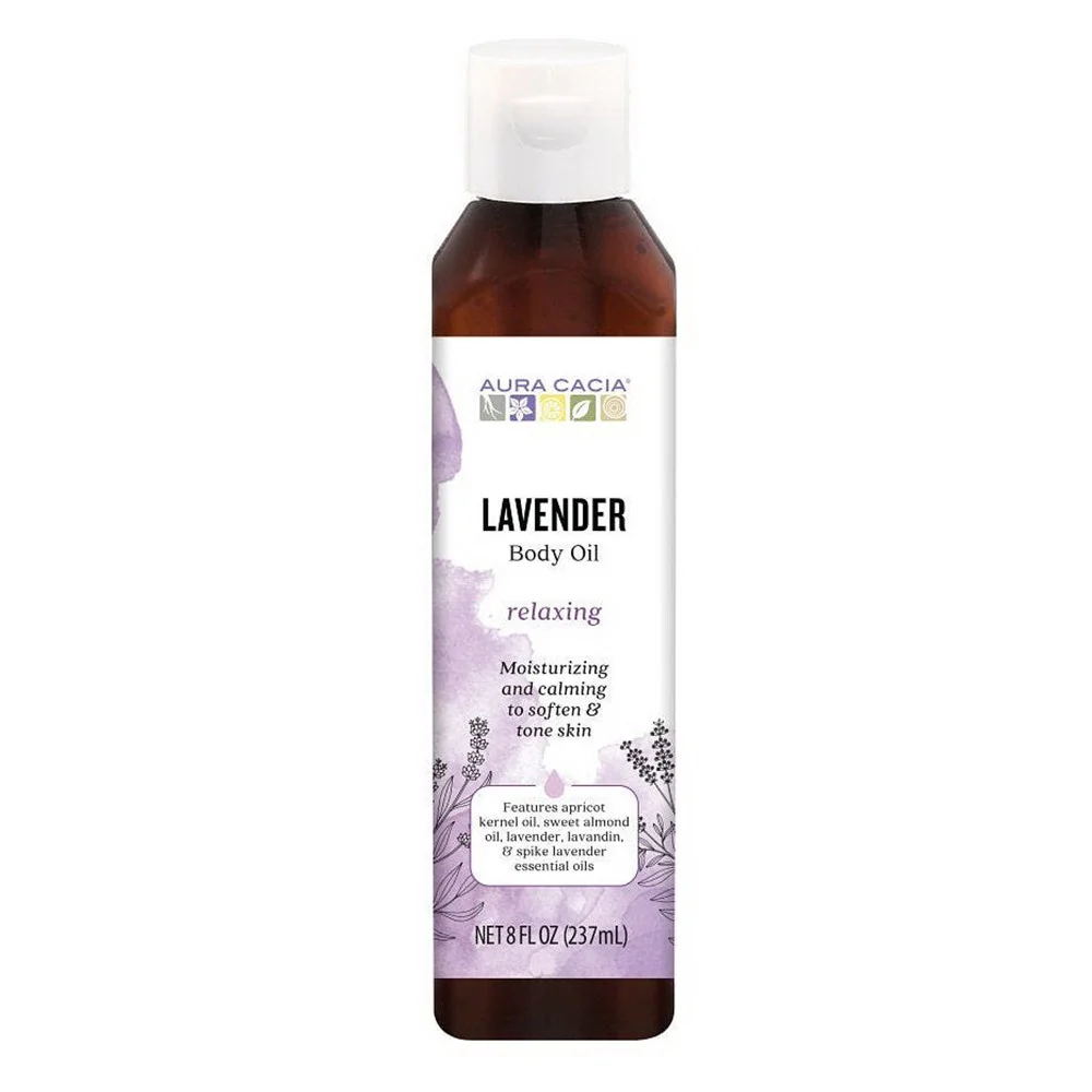 World-Class Aura Cacia Aromatherapy Bath Body And Massage Oil Lavender Harvest 8 oz Contemporary