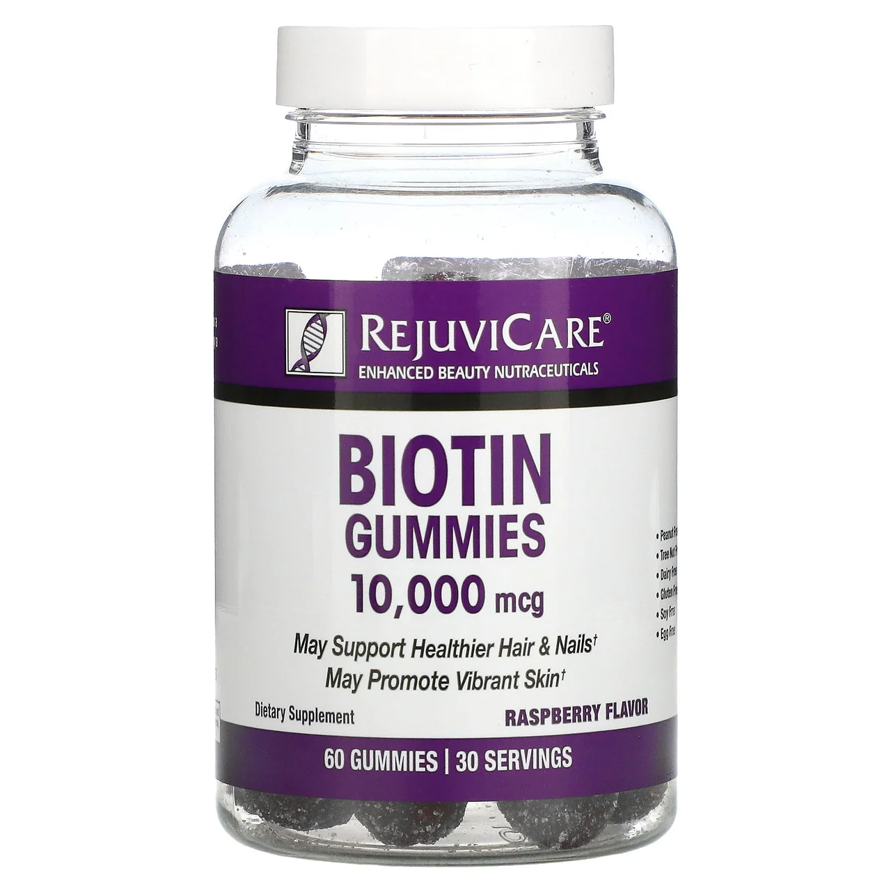 Elite RejuviCare Biotin Gummies for Beautiful Hair Skin and Nails 60 ea Top-Quality