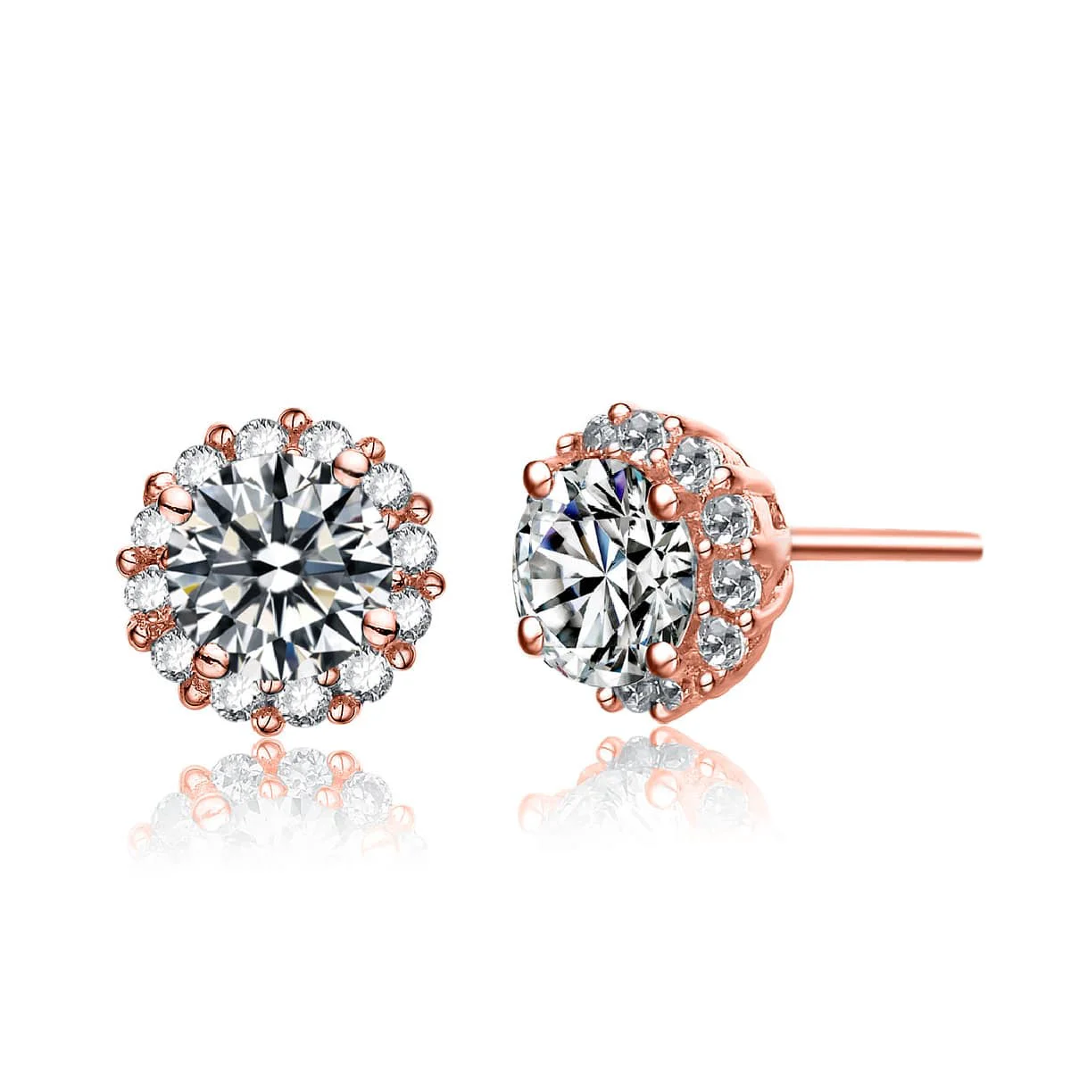 Soft Very Stylish Round Pave Stud Earrings Crafted