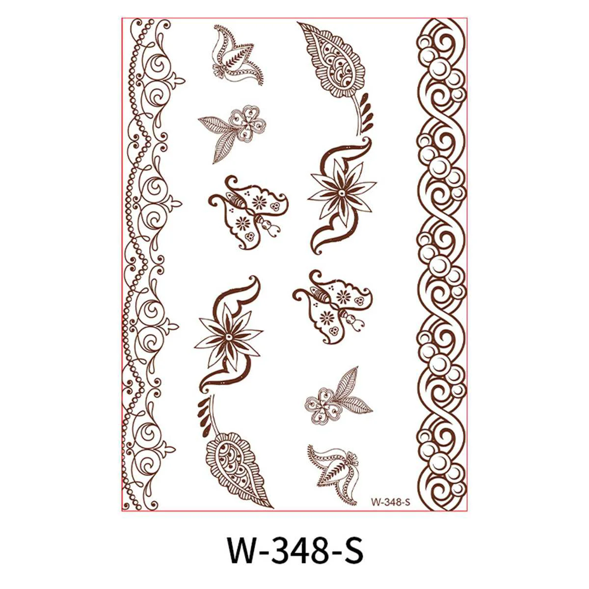 Durable Red Feather Butterfly Temporary Tattoo Set - 5 Pcs Original