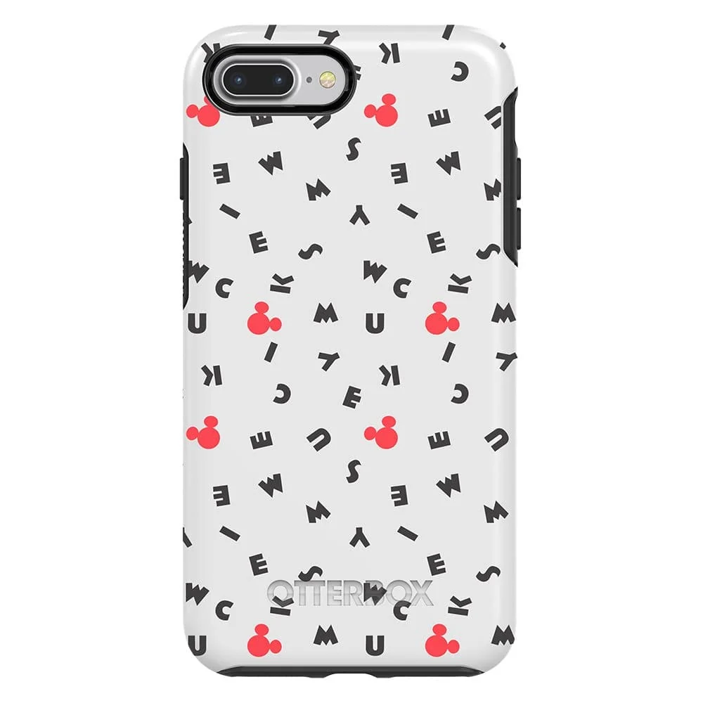Comfortable Otterbox Symmetry Series Disney Classics Case for Iphone 8 Plus Iphone 7 Plus Only - Retail Packaging - Mickey Scramble White Black Mickey Letter High-Quality