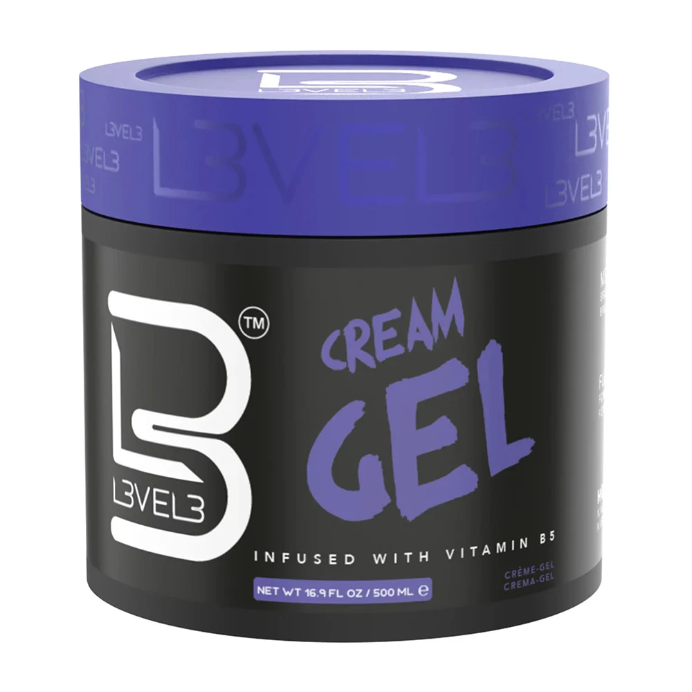 Trusted L3 Super Strong Hold Hair Cream Gel with Vitamin B5 16.9 Oz Fine Crafted