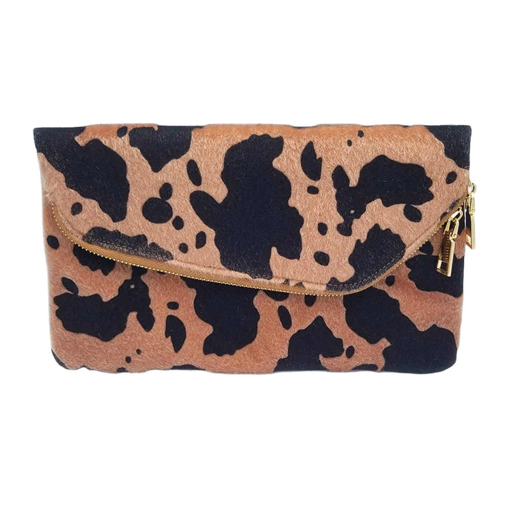Professional Cow Patterned Folding Clutch Bag Original Design