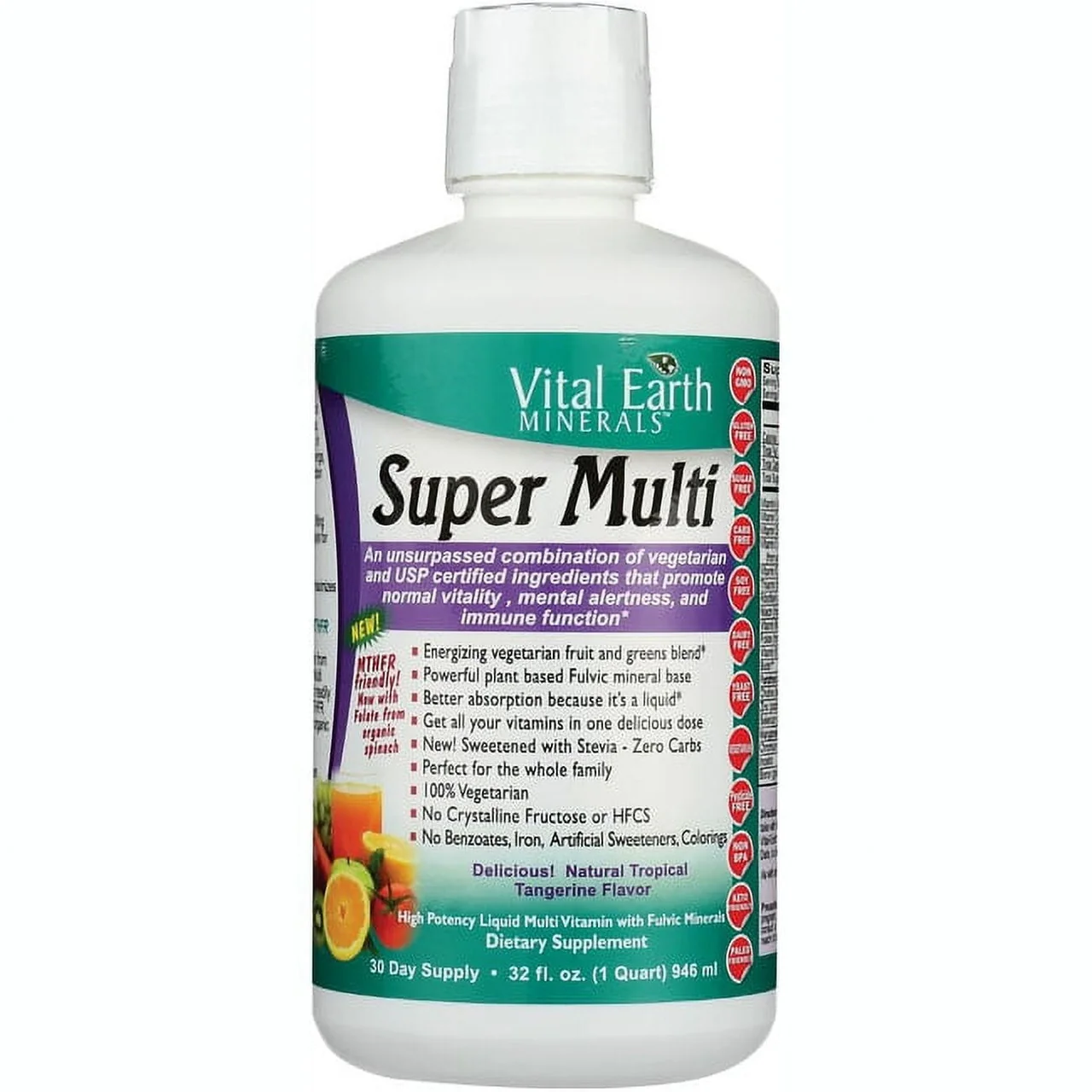 Classic Vital Earth Super Multi High Potency Liquid Natural Passion Fruit Flavor - 32 Oz Professional