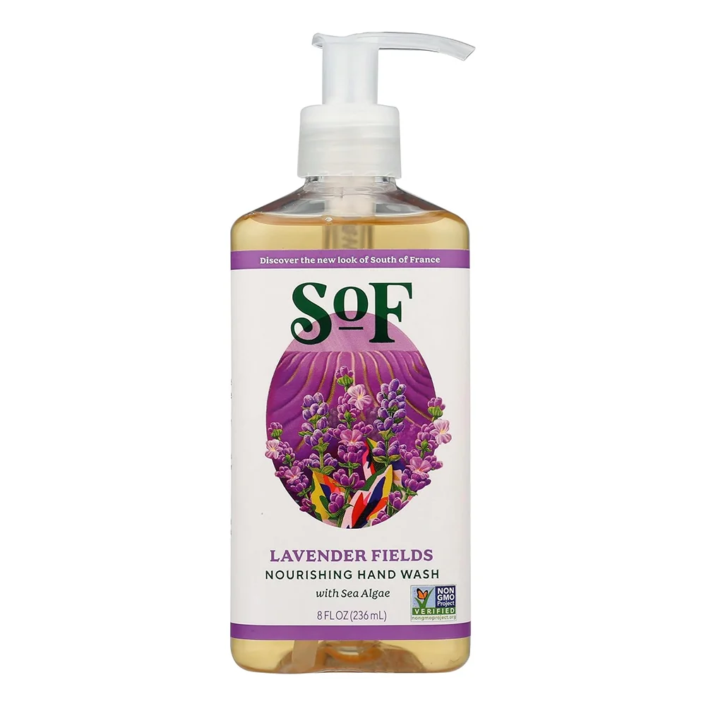 Certified South of France Lavender Fields Nourishing Hand Wash Infused with Calming Essence 8Oz 236ml Organic