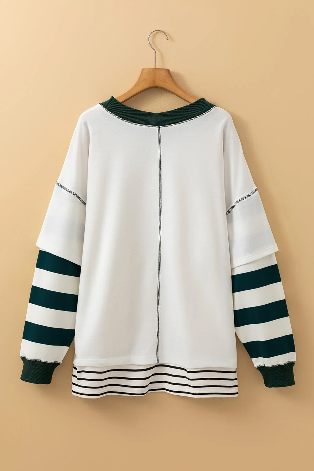 Breathable Threaded Pear Janiyah Fake 2 Piece Sweatshirt Functional