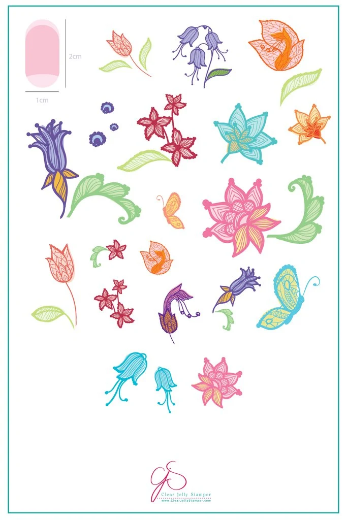 High-Grade Petals of Lace CjS-50 - Clear Jelly Stamping Plate Smart