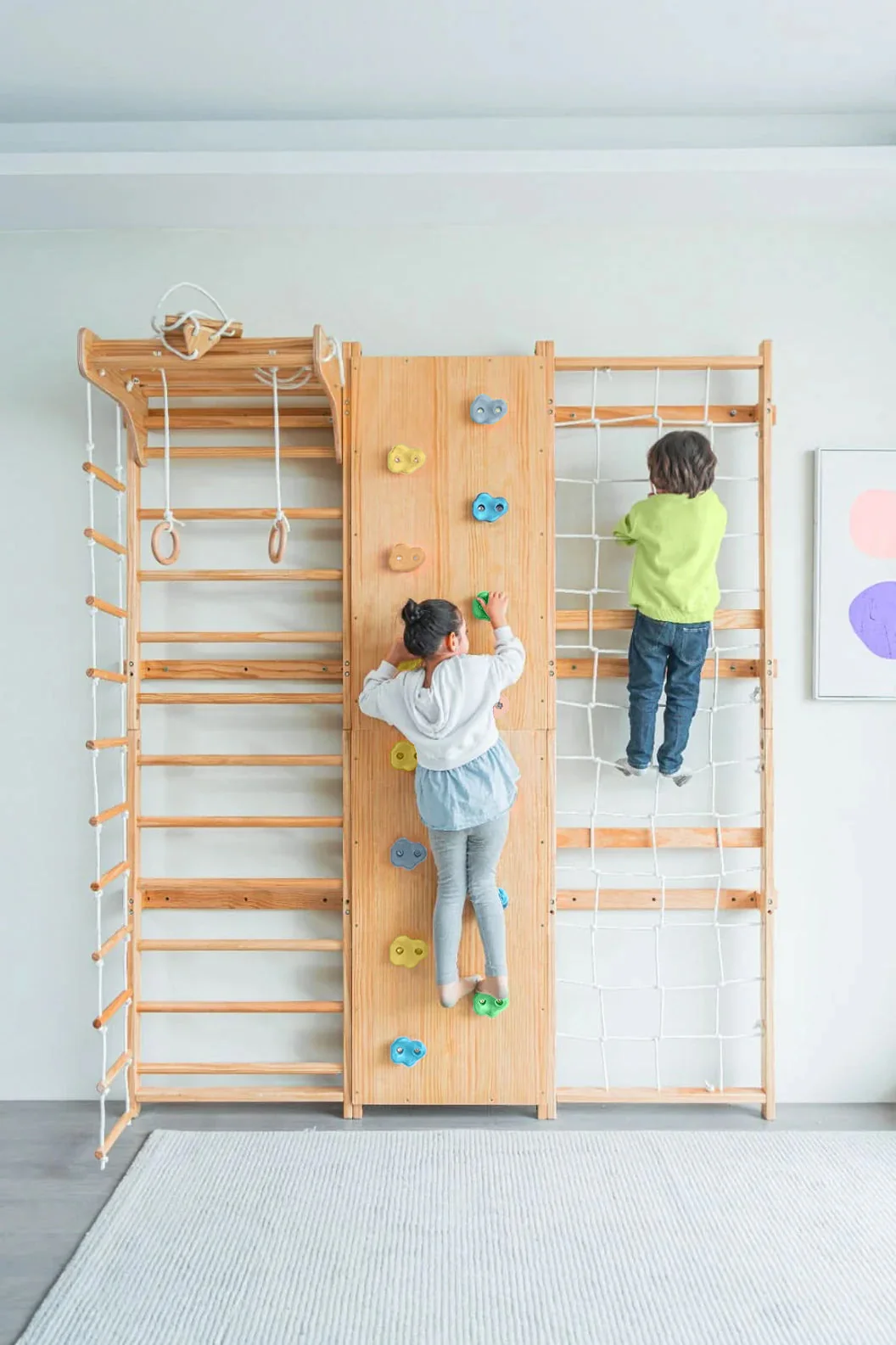 Premium Material Walnut Swedish Ladder Jungle Gym - Wall Mounted Original