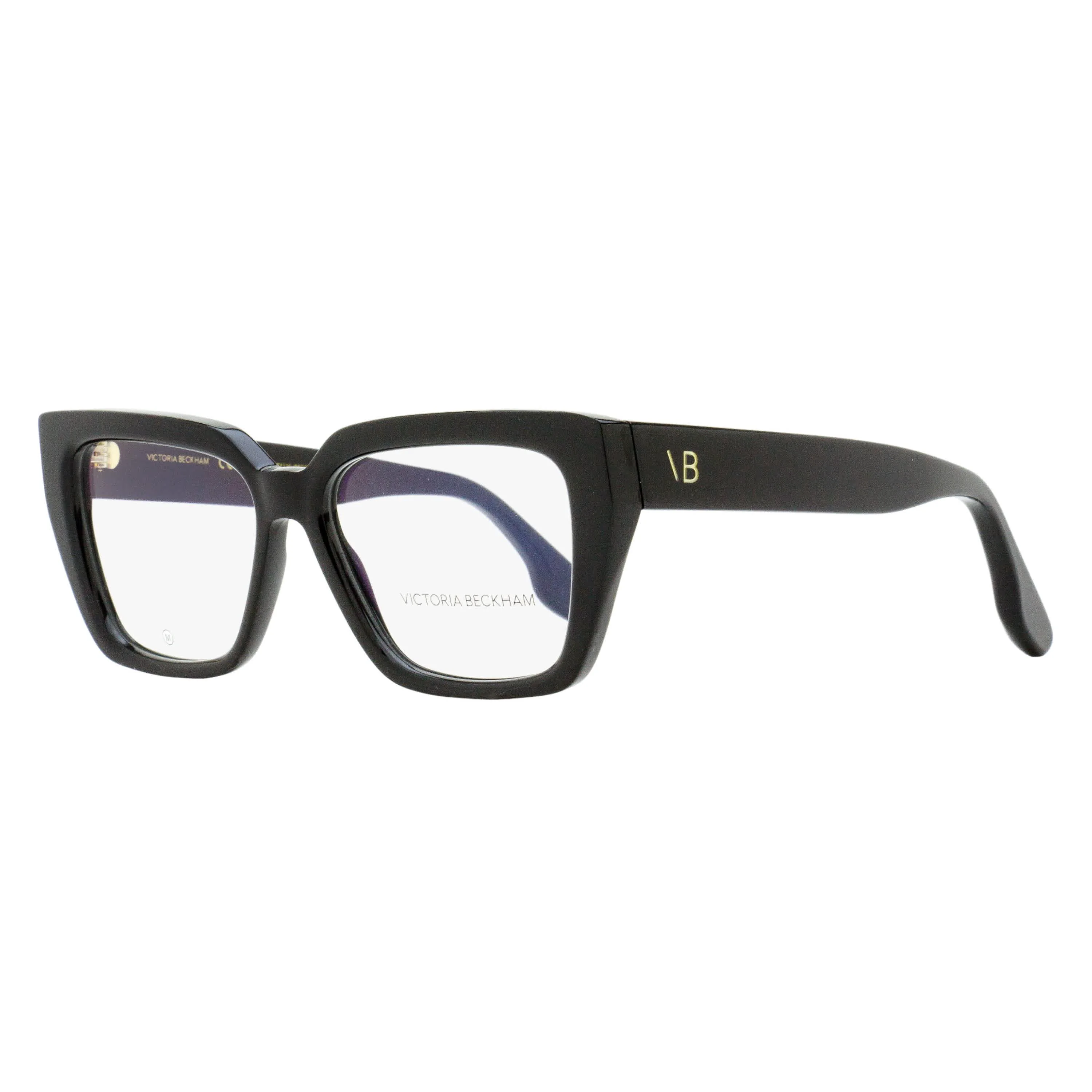 Carefully Designed Victoria Beckham Angular Rectangle Eyeglasses VB2648 001 Black 54mm Natural