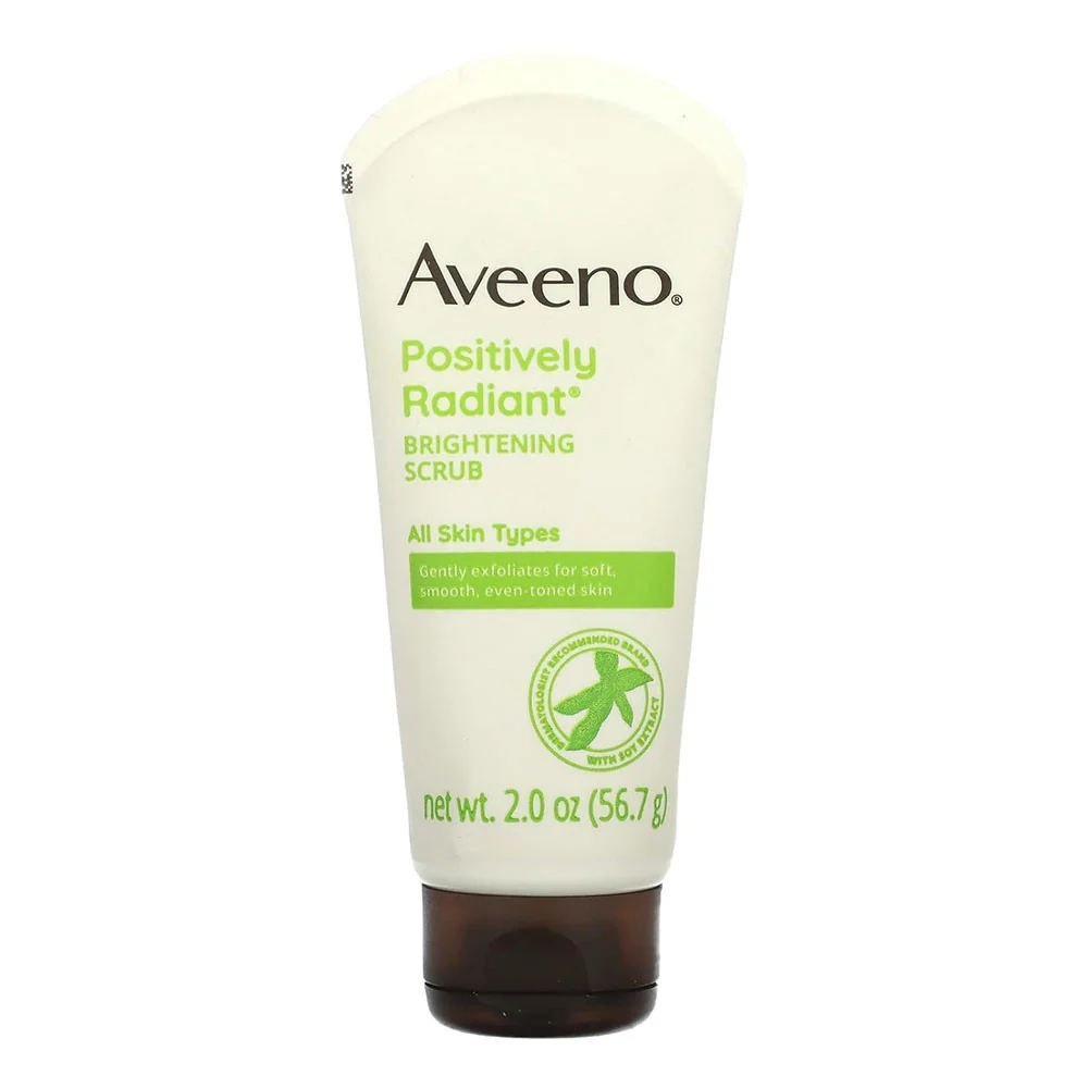 Luxury Aveeno Positively Radiant Skin Brightening Exfoliating Daily Facial Scrub 2 Oz Easy-to-Use