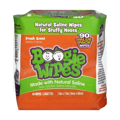 Easy-to-Use Boogie Fresh Scent Nose Wipes with Natural Salin 90 Ea Expertly Made