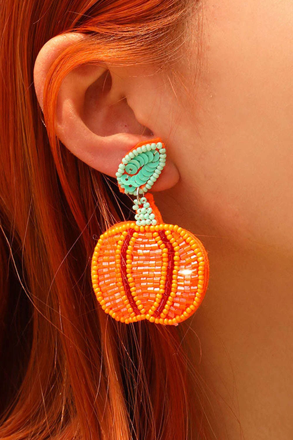 Versatile Threaded Pear Halloween Pumpkin Earrings World-Class