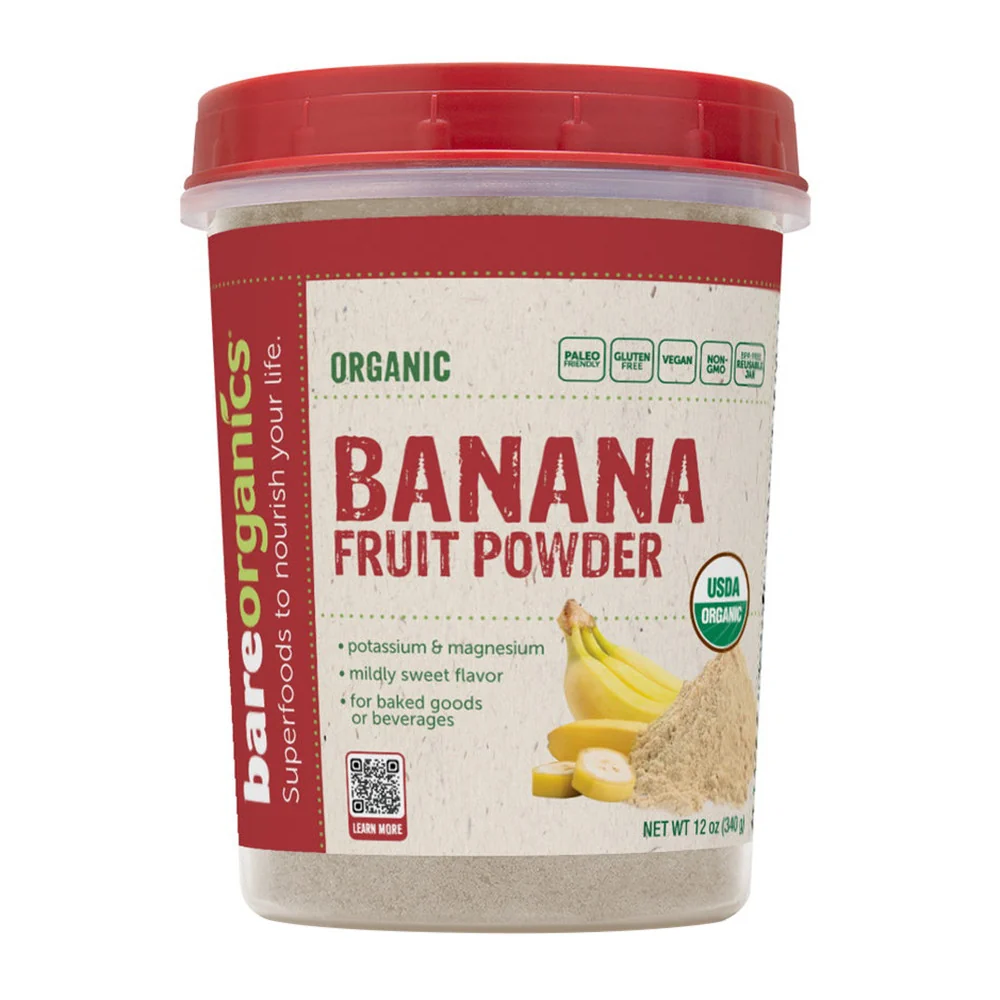 Effective Bare Organics Banana Fruit Powder 12 Oz Solid