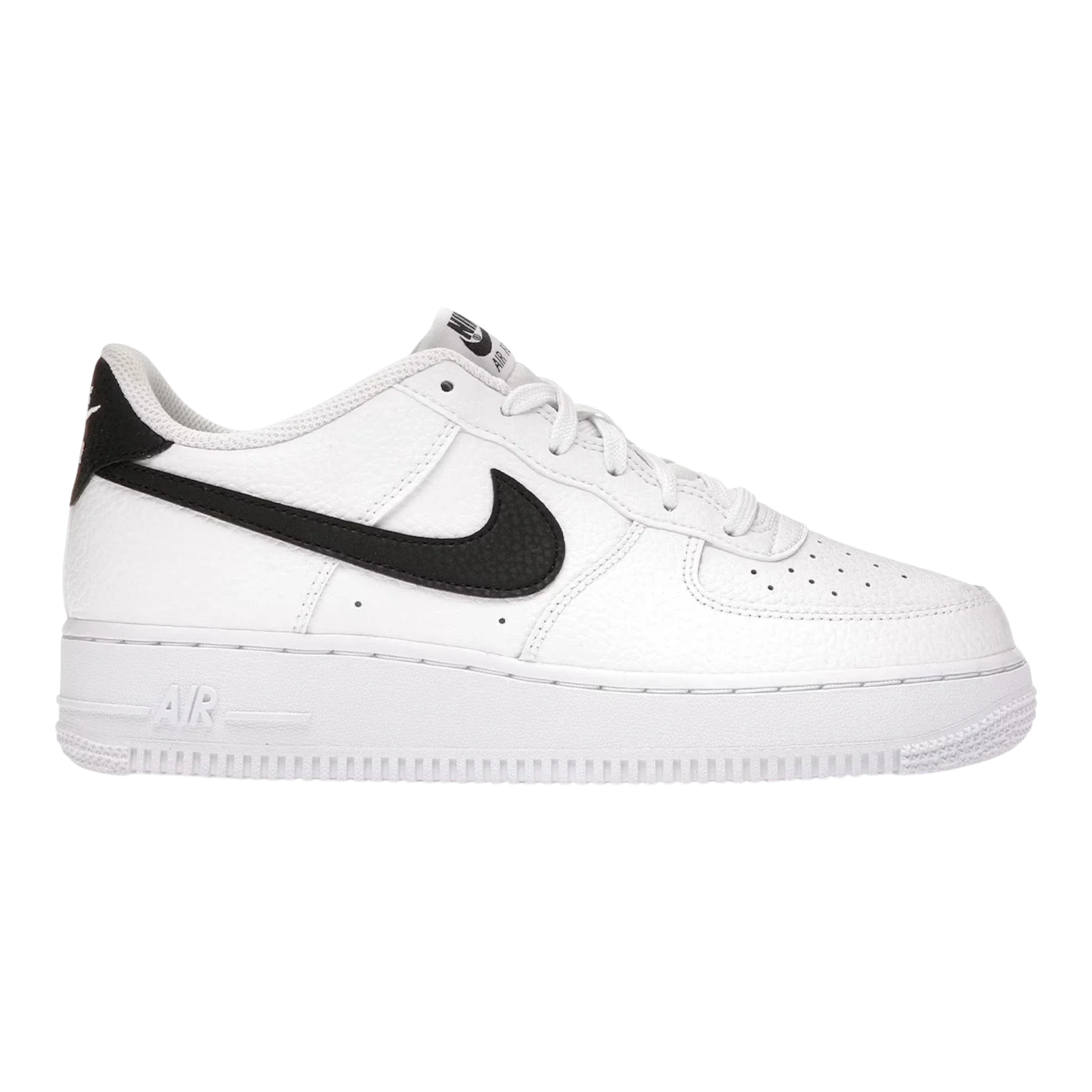 Original Nike Air Force 1 Low Big Kids' GS Sneakers — White Black Low-Top Efficient
