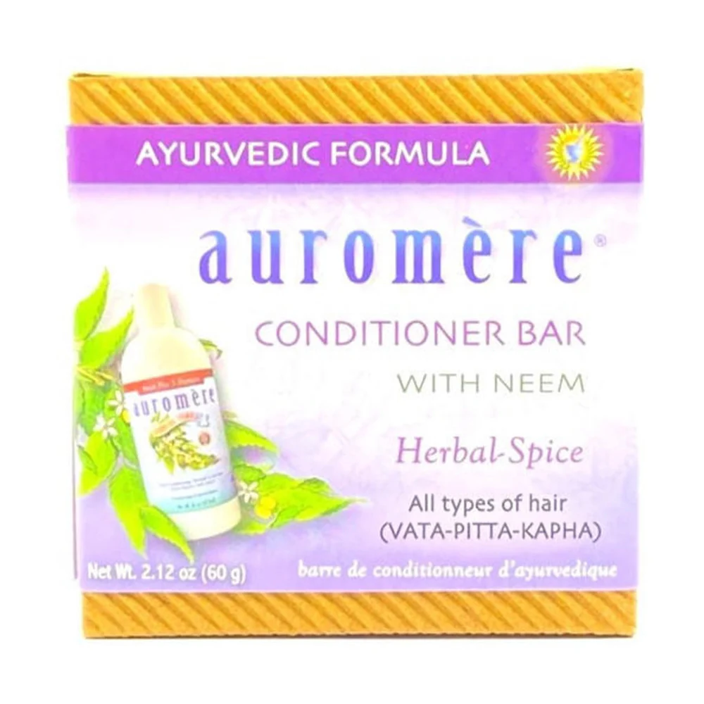 Casual Auromere Ayurvedic Hair Conditioner Bar with Neem Herbal-Spice 2.12 Oz Green